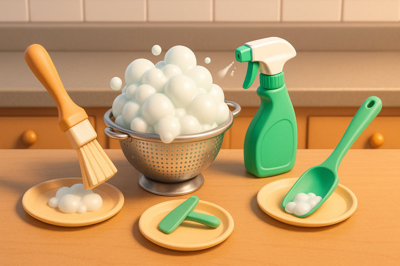 スプーン以外にも試したい!ザルの泡落としアイデア3選