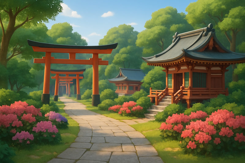 根津神社の境内と季節の見どころ