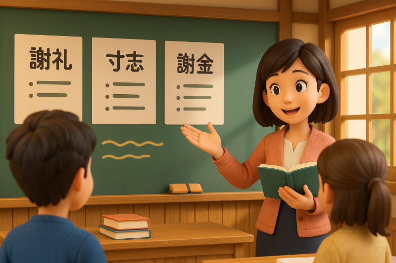 「謝礼」「寸志」「謝金」の違いも覚えておこう