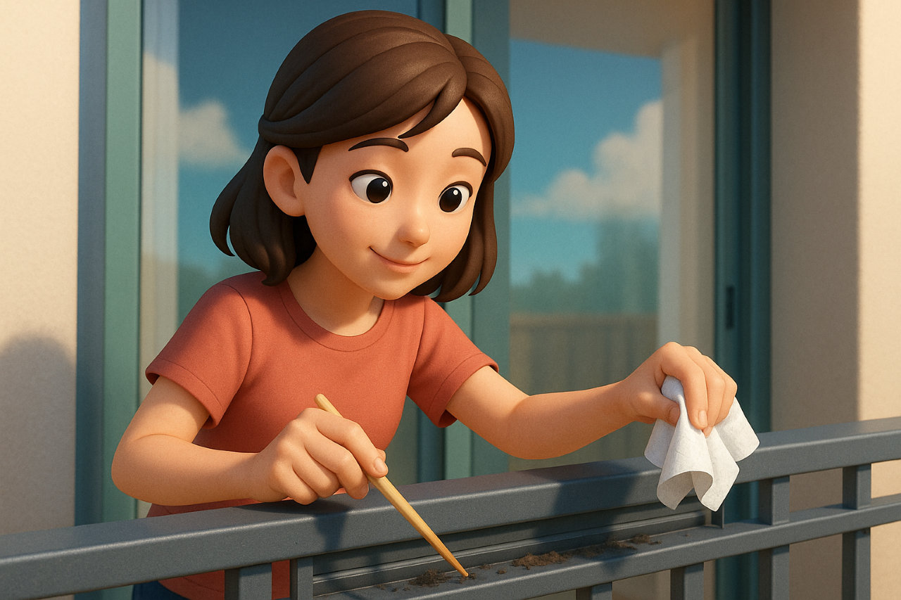 ベランダのレール汚れが一気にキレイ！割り箸とキッチンペーパーでできる超かんたん時短掃除術