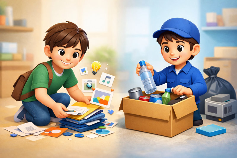 収集と回収の違いを一言で言うと？