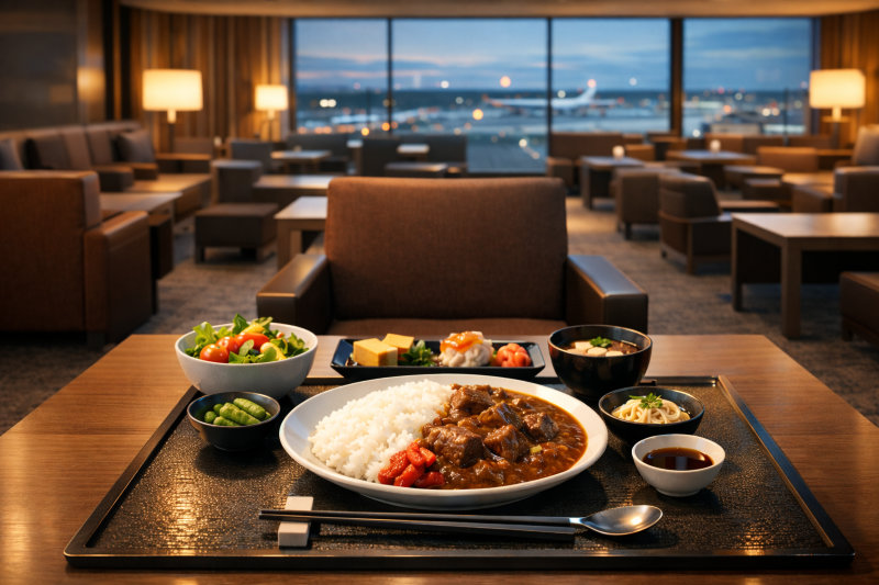 ラウンジ内の雰囲気と食事を楽しみやすい座席環境