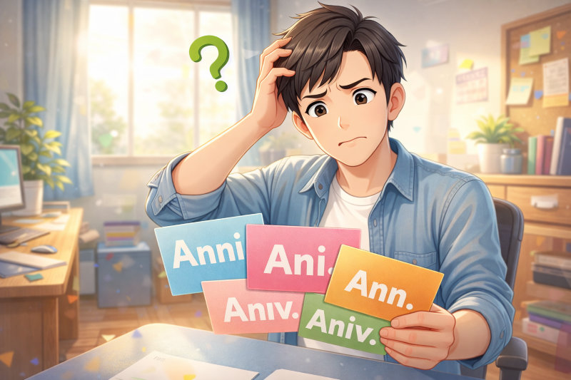 anniversaryの略でよくある勘違いと注意点