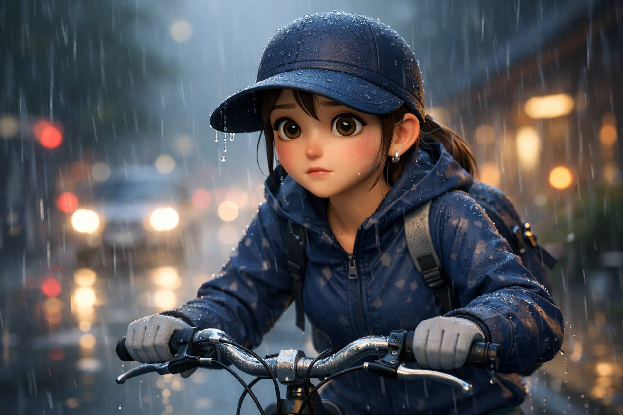 雨の日の自転車も安心、顔が濡れにくく前も見やすくなるやさしい帽子の選び方