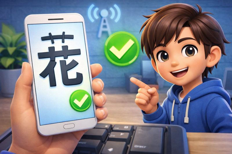 スマホで草冠が離れている花は出せる?