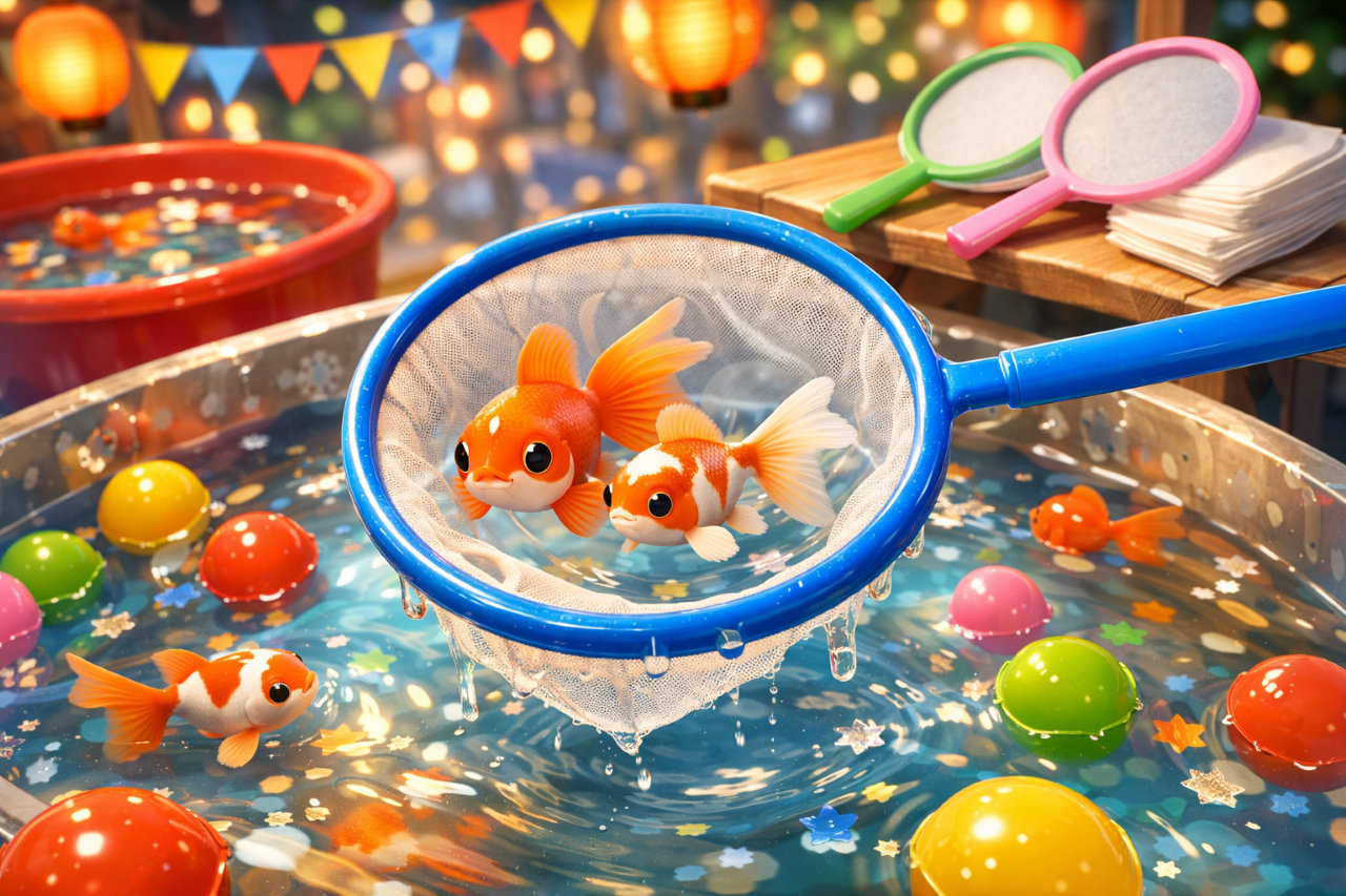 金魚すくいポイは100均で揃う！セリア・ダイソー比較と失敗しない選び方【替え紙・号数も解説】