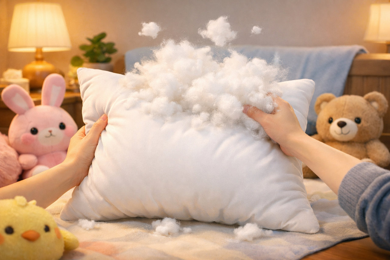 ポリエステル綿のほぐし方｜固まった中綿をふわふわに戻す簡単復活ガイド