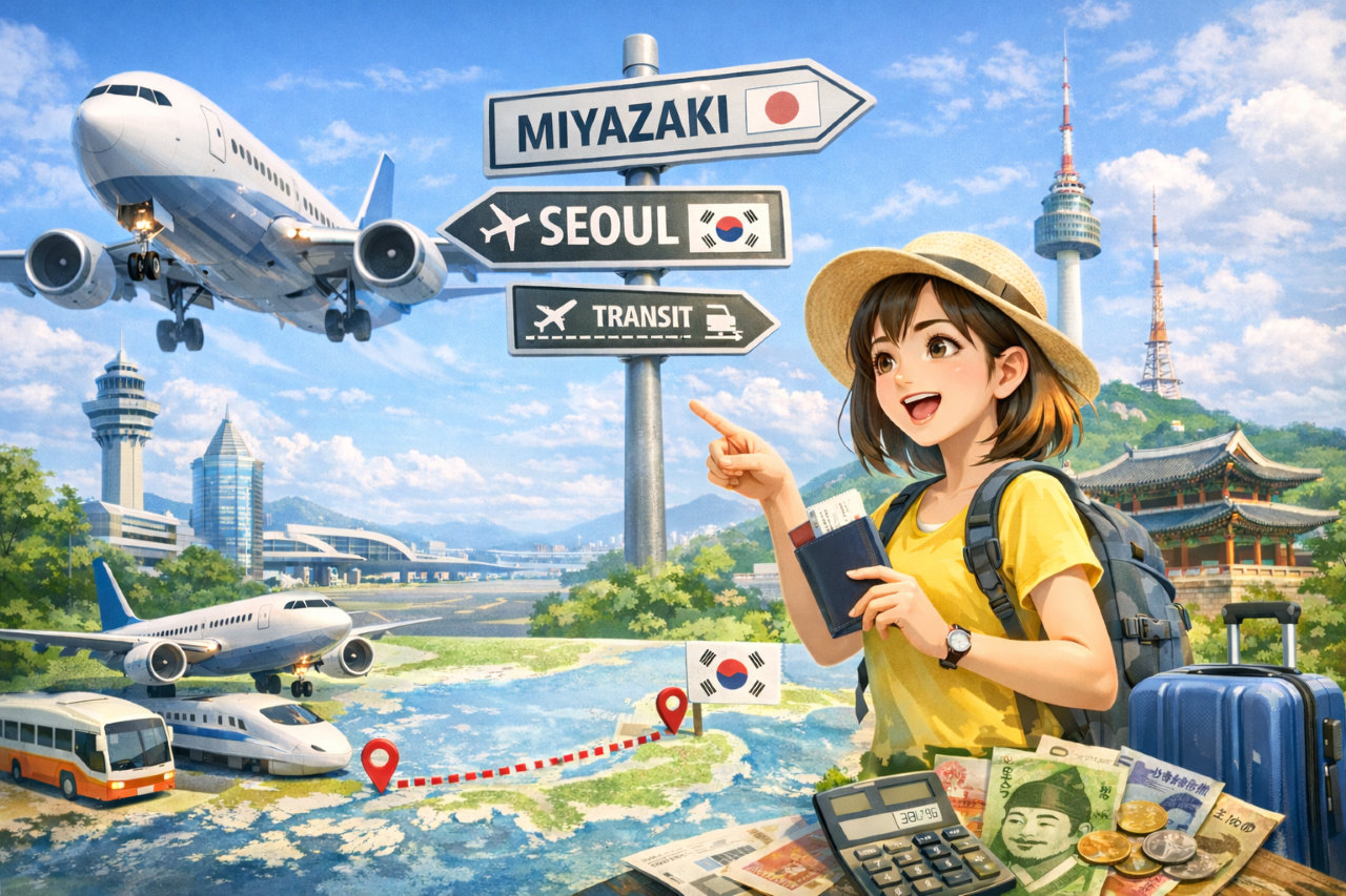 【2026年最新】宮崎から韓国への行き方完全ガイド｜直行便・最安ルート・所要時間までわかりやすく解説