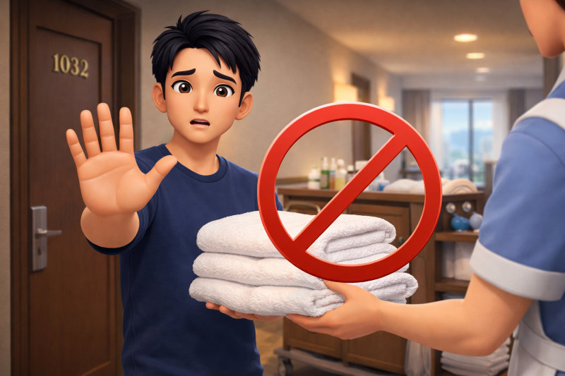 【結論】ホテル連泊で清掃なしでもタオル交換はできる?