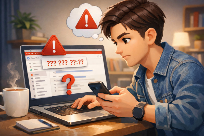 Gmailの送信日時が表示されない原因と対処法