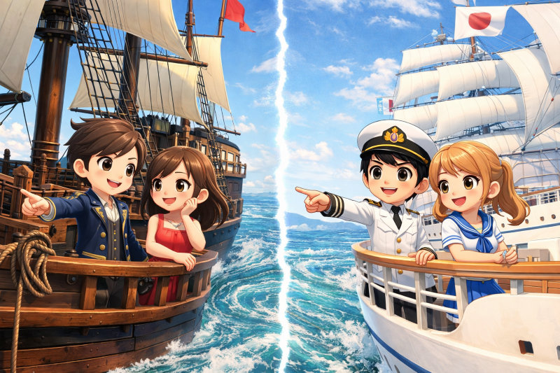 咸臨丸と日本丸の違いを8項目で徹底比較