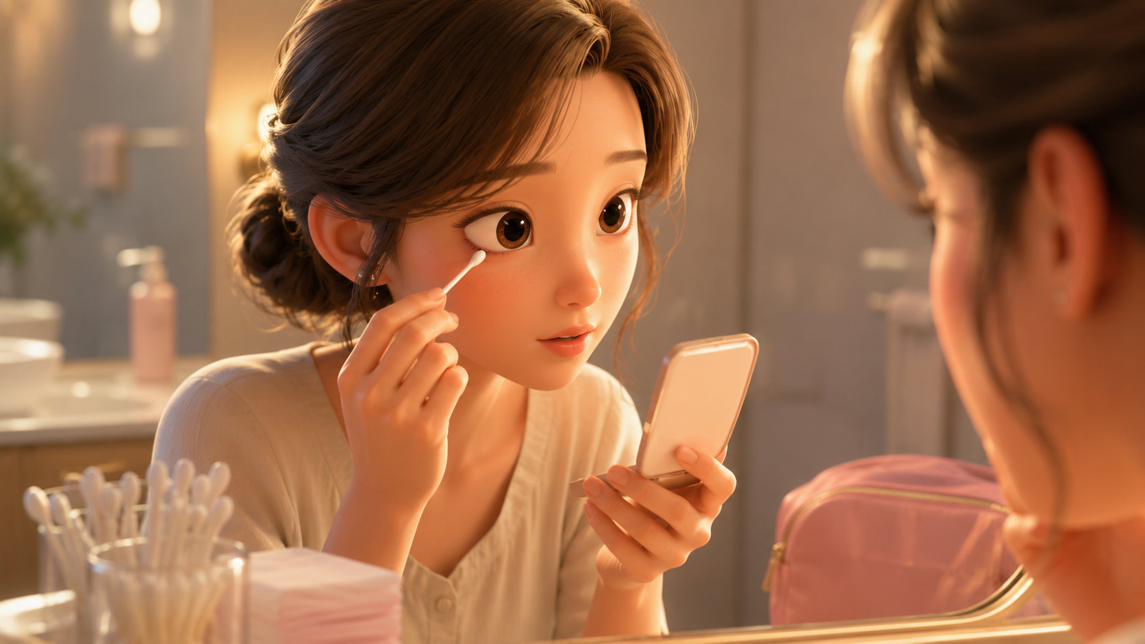 綿棒を使ったメイク直しの方法