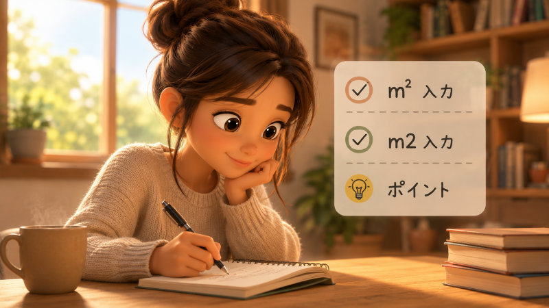 まとめ（m2 入力・m² 入力のポイント）