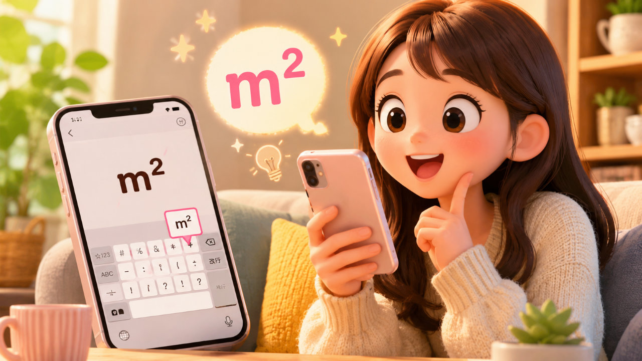 スマホで「m²（平方メートル）」を簡単入力！iPhone・Androidの出し方＆コピペ完全ガイド