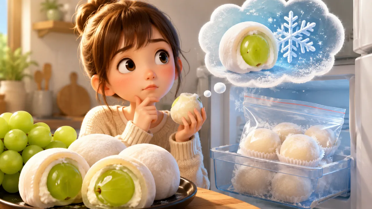 コストコのシャインマスカット大福は冷凍できる？保存方法と食感の変化を解説