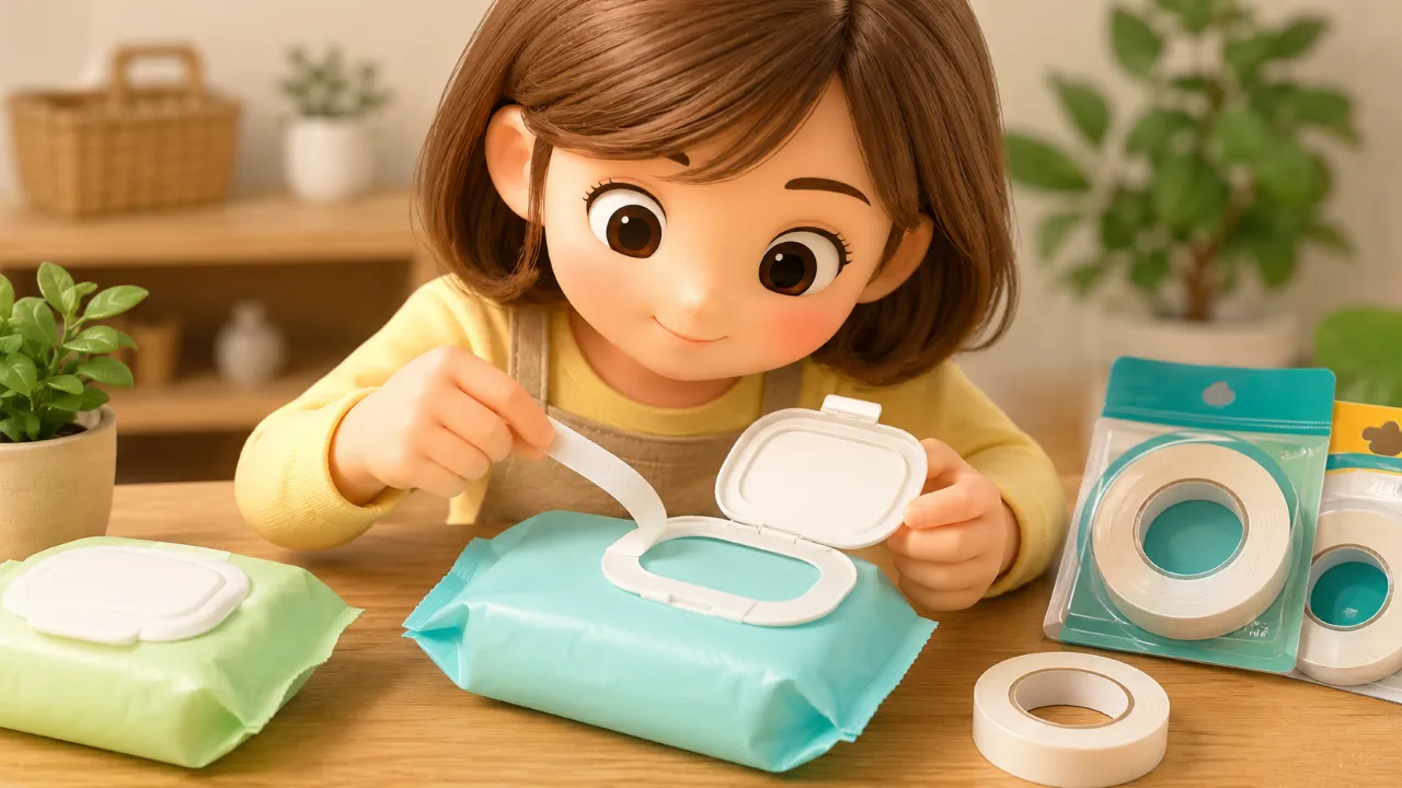 ウェットティッシュのふたの粘着テープは100均で交換できる？貼り替え方と選び方を解説
