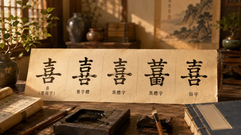 「喜」の旧字体・異体字まとめ