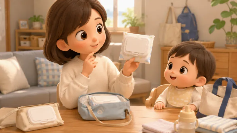 挟み込みタイプのウェットティッシュのふたが向いている人