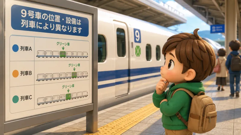 「新幹線の9号車＝グリーン車」は全国共通ではないので注意