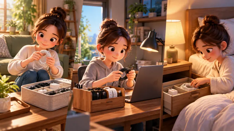 充電コードの収納は使う頻度と場所で分けるのが基本