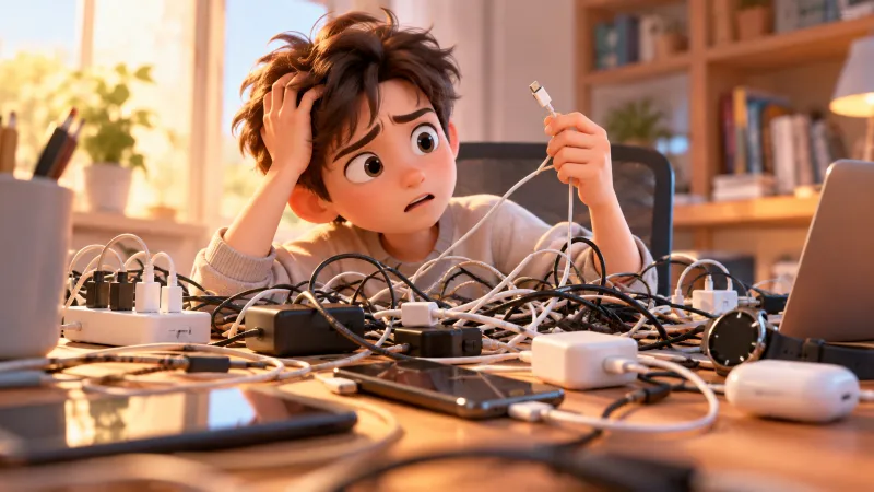 デスク周りの充電コードが散らかる原因とは？